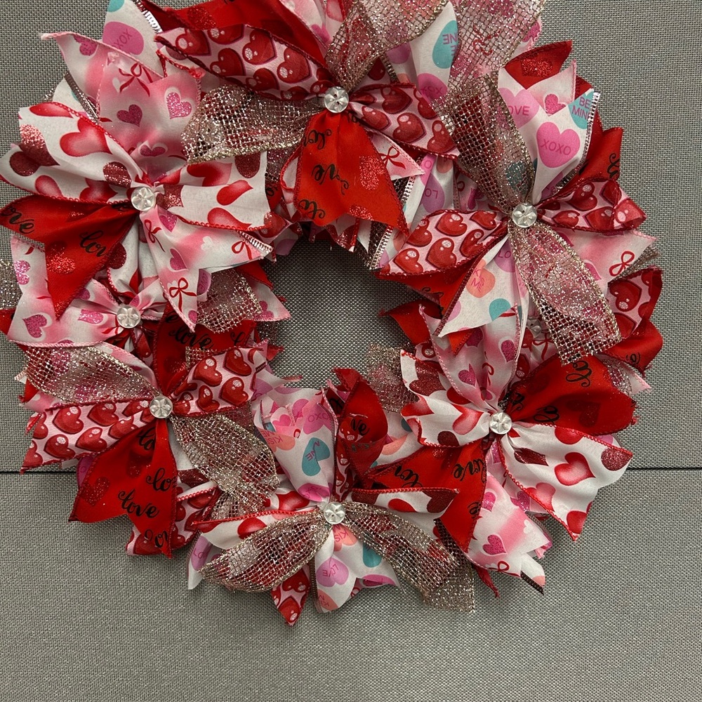 Valentine's Day Ribbon Wreath